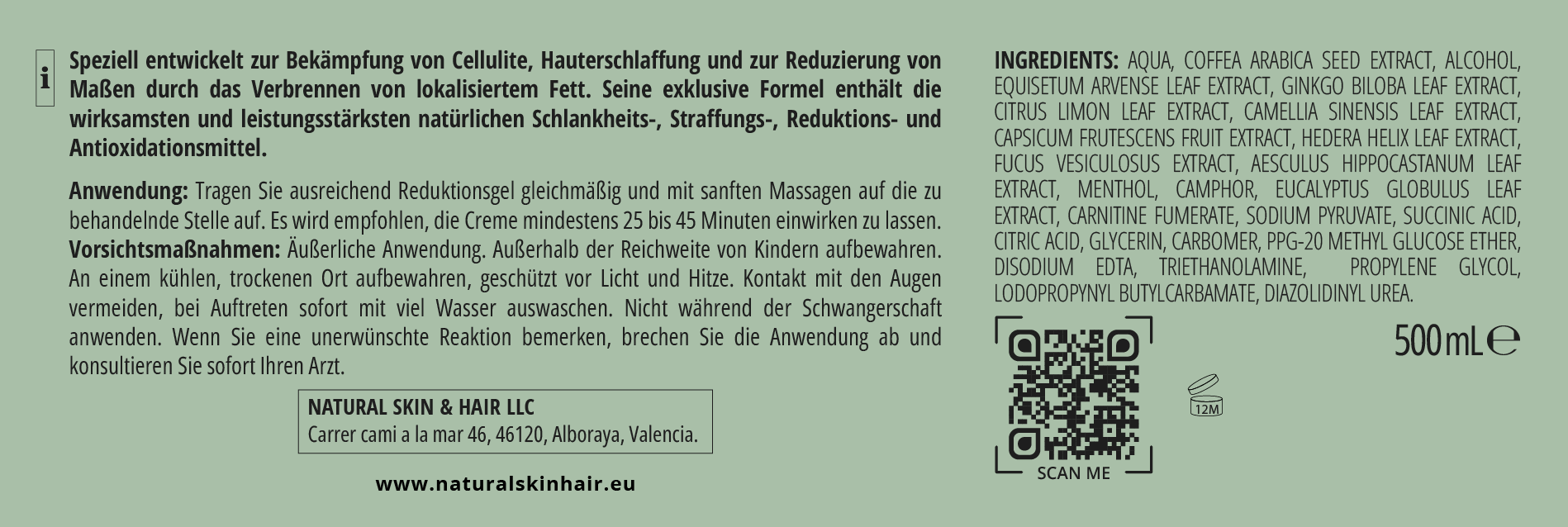 ALE Gel reductor (Cara trasera)